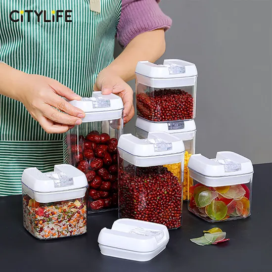 Wholesale Different Capacity Plastic Airtight Food Kitchen Multigrain Storage Containers Tank Transparent Sealed Cans