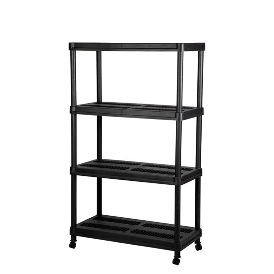 Od18 36X18X57 Inch 4 Tier Easy Assembly Multi-Purpose Storage Plastic Shelf with Wheels