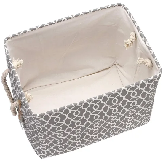 Canvas Fabric Storage Basket with Cotton Rope Handles