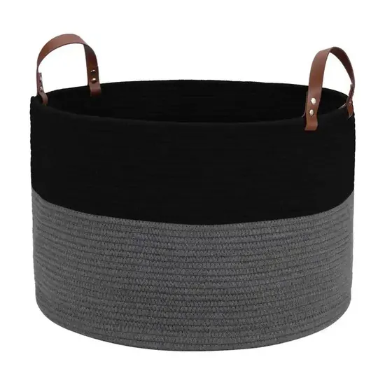 Handmade Foldable Large Storage Baskets Cotton Rope Basket Woven Laundry Basket with Handles