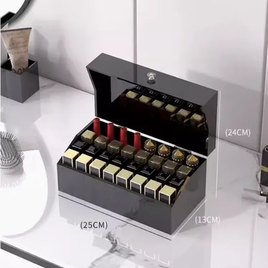 Storage Rack Cosmetic/Lipstick Acrylic Box with Cover Black 250X130X140mm, Display Storage & Organization for Home, Special Shop