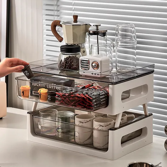 Coffee Cup Dispenser Tea Coffee Storage Box Organizer