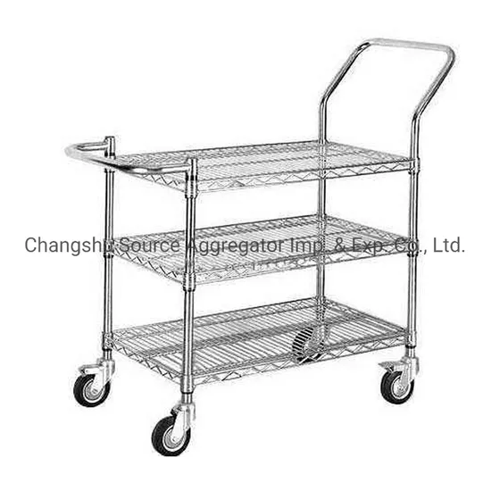3 Tier Extension Storage Shelf Luggage Trolley Thicken Cart Trolley