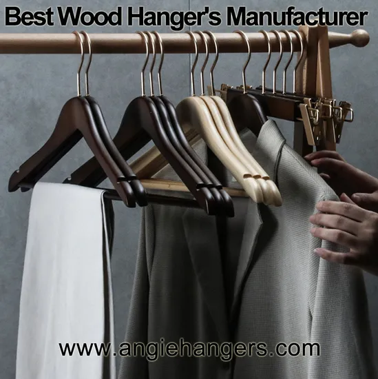 Curving Wooden Clothes Hangers of Contoured Shaped in Matte/Shiny Natural/Dark Cherry/Retro Finish with Notches Coat/Suit/Shirt/Jacket
