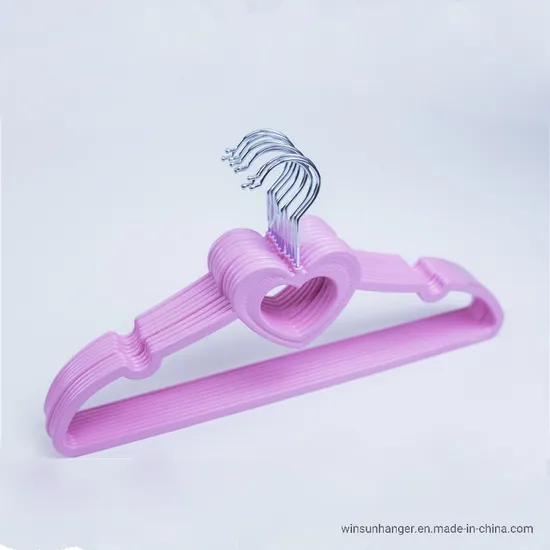 Pink Cute Heart Style Plastic Clothes Hanger