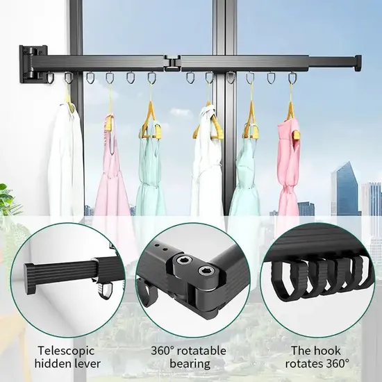 Folding Drying Rack Wall Mounted 2-Layer Drying Rack