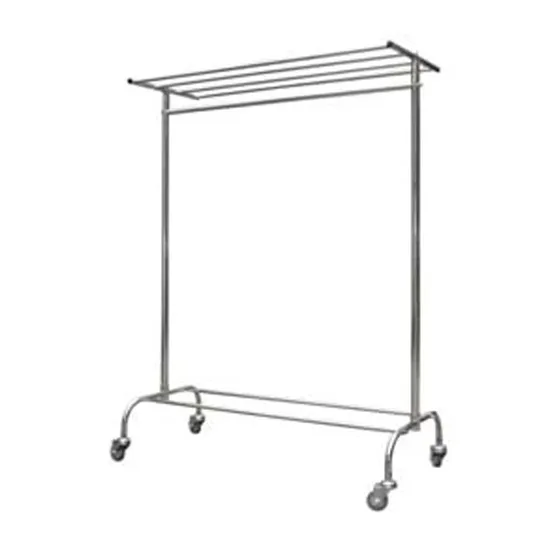 Stainless Steel Rod Clothing Garment Rack Clothes Display Cart