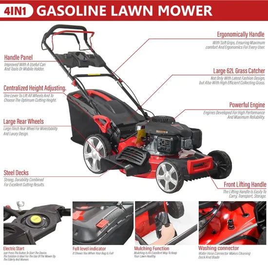 21" Zero Turn Cheap Self Propelled Gasoline Grass Lawn Mower