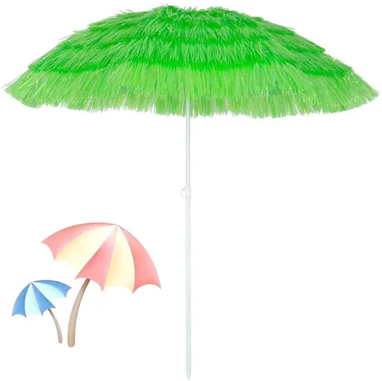 Adjustable Instant Windproof Hawaii Tropical Thatch Palm Straw Sun Shade Parasol Mexican Garden Beach Umbrella