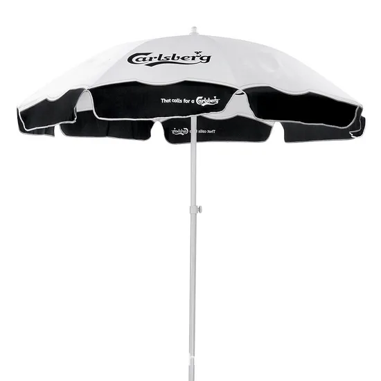 Promotional 8rib Custom Outdoor Advertising Sunshade Cafe Garden Large Windproof Sun Rain Patio UV Beach Umbrella by Chinese Factory