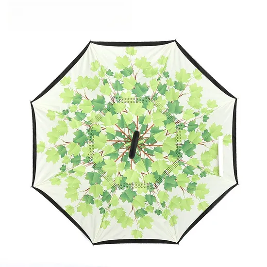 Promotional 8K Double Layer OEM Custom Reverse Straight Gift Advertising Car Sunshade Outdoor UV Umbrella with Logo Printing