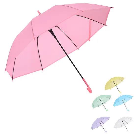 Pink Windproof Rain Gift Custom Straight Golf Promotion Transparent Paraguas Parapluie Sombrillas Cheap Clear PVC TPU Poe Umbrella for Outdoor
