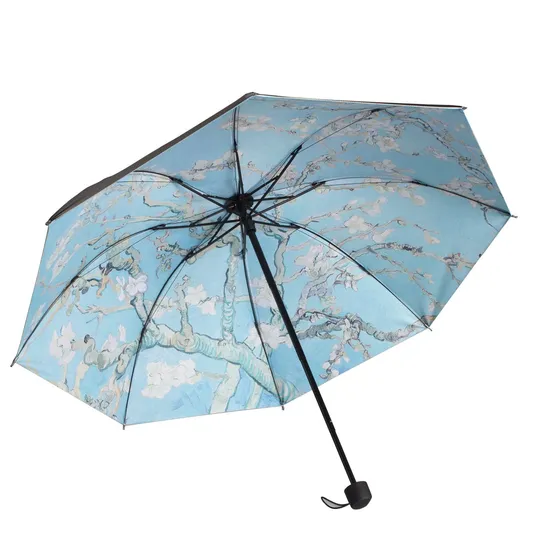 Double Layer Digital Print Windproof Sunscreen Umbrella Three Fold Umbrellas Custom