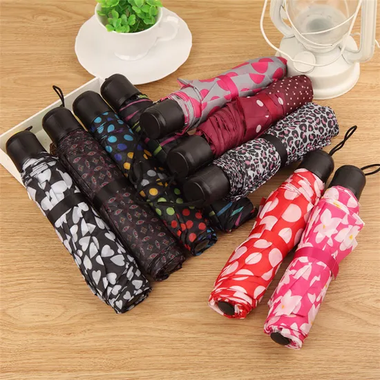 High Quality Wholesale Promotional Cheap Custom Logo Print 3 Folding Umbrella for Outdoor