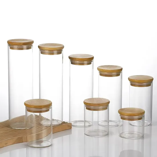High Airtight Kitchen Food Storage Container Glass Storage Jar with Lid