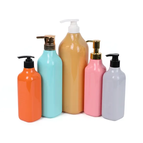 250ml 300ml 500ml 700ml 1000ml Square Pet Plastic Shampoo Lotion Bottle