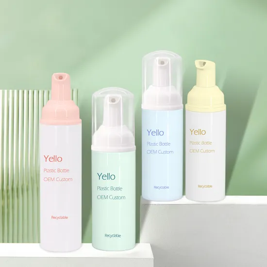 Empty Plastic Foam Soap Pump Bottle 50ml 60ml 70ml 90ml 100ml Clear Pink Frosted Pet Facial Cleanser Mousse Foam Pump Bottle