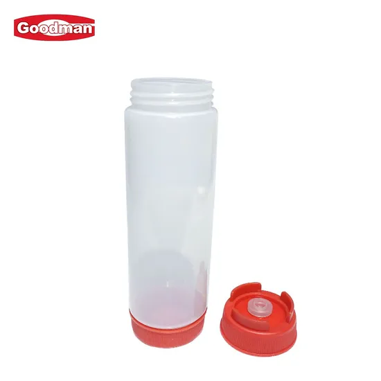 16oz/480ml Plastic Fifo Salad Sauce Squeeze Bottle Double Lid for Kitchen