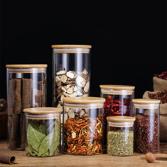 High Quality Kitchen Jar Eco Friendly Borosilicate Glass Jar Food Cookie Glass Storage Jar
