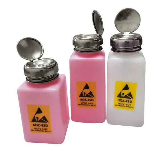Plastic 6 Oz Antistatic Alcohol Bottle Cleanroom ESD Alcohol Bottle Dispenser