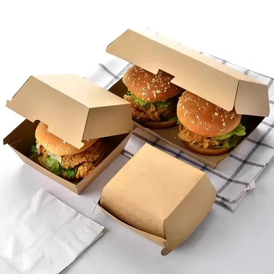 Fashion Customed Packaging Bento Storage Biodegradable Container Disposable Packaging Food Box Burger