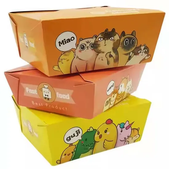 Disposable Lunch Cheap Custom Kids Container Food Packaging Kraft Paper Bento Box