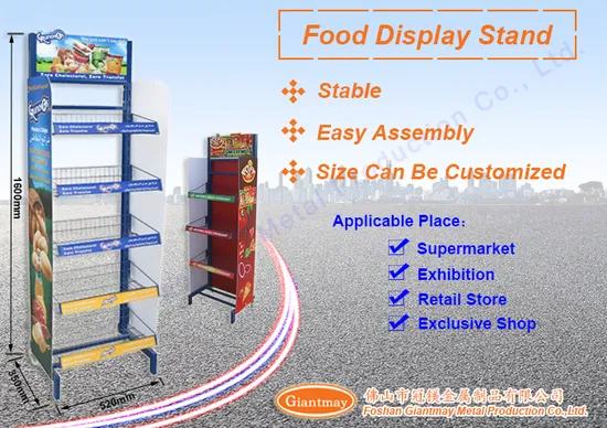 Multi-Function Potato Chips Floor Stands, Supermarket Units, Grocery Candy Display Stand