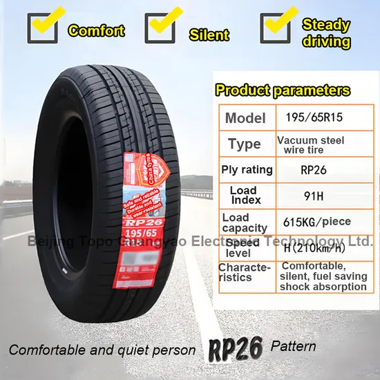 Excellent Quietness, Comfort, Low Rolling Resistance, and Good Fuel Economy Car Tires 195/65r15