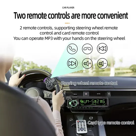 One DIN Car Stereo Audio MP3 Player with Bluetooth Two USB