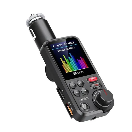 Hot Sale Universal Bt93 Car Wireless FM Transmitter Handsfree MP3 Player with Dual USB Charger for Phone