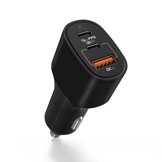 Adjustable Angle Dual USB Ports 12V 24V QC3.0 Digital LED Voltmeter Car Charger