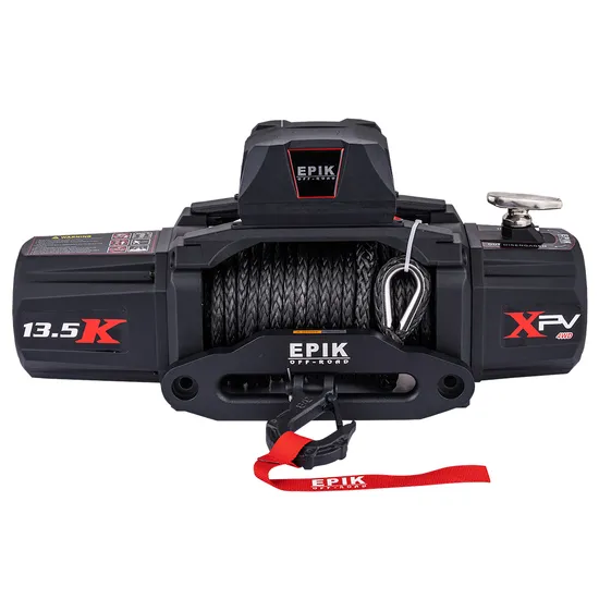 Xpv Winch-13500 Lbs Load Capacity Electric Winch Kit 12V Synthetic Rope, Waterproof IP67 Electric Winch with Hawse Fairlead, with Wireless Handheld Remote and