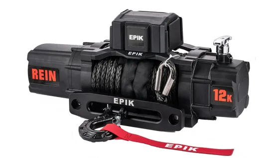 12V Electric Winch 12000 Lb. Waterproof Synthetic Rope Offroad Winch with Wireless Remote Control for 4WD Vehicle