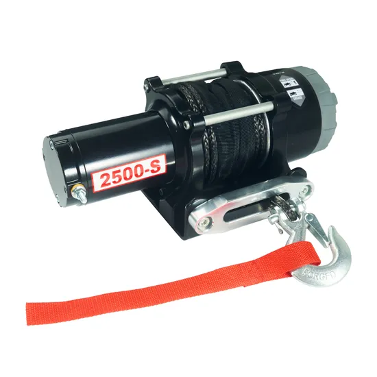 12V 2500 Lbs Electric Winch with Synthetic Rope for ATV off-Road Self-Rescue