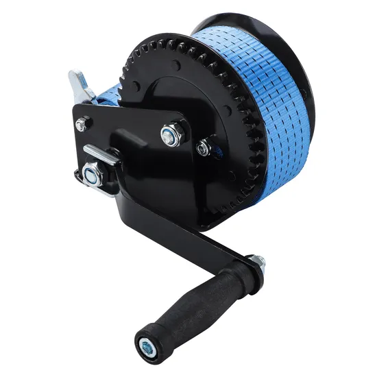 Dual Gear Towing Hand-Cranking 1600 Lbs (720kg) Capacity Manual Winch, Hand Winch with 8m Strap