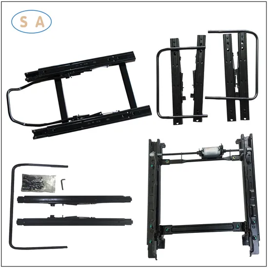 Universal Style Auto Seat Rail Black Powder Coated Auto Accessories Recline Adjusted Double Locked Seat Slide Rail for Car/Bus/Caravan/Van