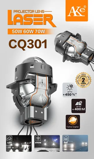 Ake Cq301 Dual Laser LED Car Headlight 3 Inch 70W Dual Beam Bi Lens