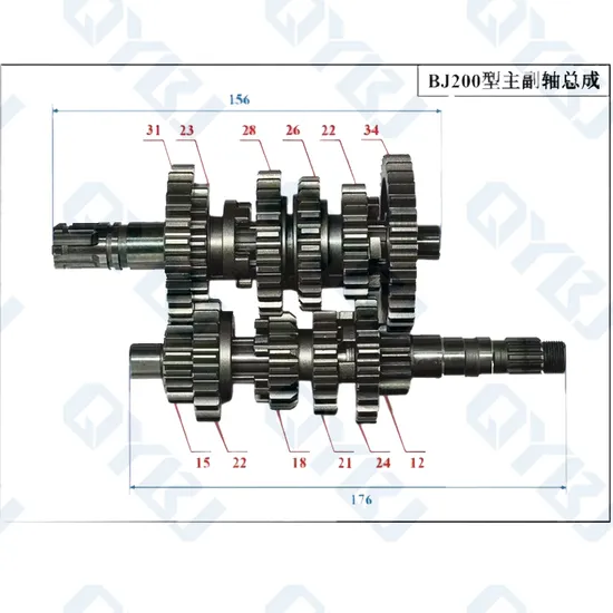 Motorcycle Transmission Main and Counter Shaft for Hxl 200 Engine Parts Factory Direct Supply