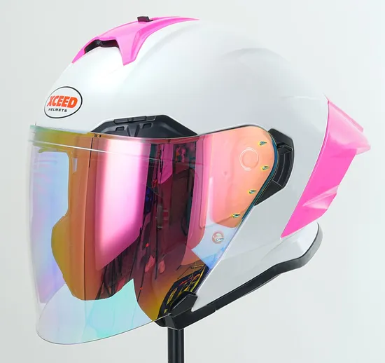 Half Face Motorcycle Bike Helmets with Dual Visor for Unisex DOT Approved