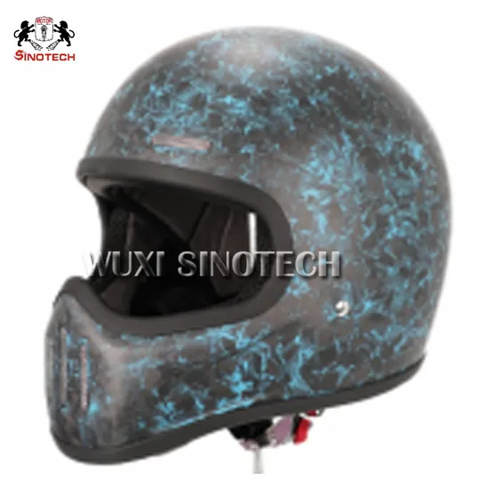 Retro Elegant Unique Design Classic Street Bike Full Face Carbon Fiber Motorcycle Helmet