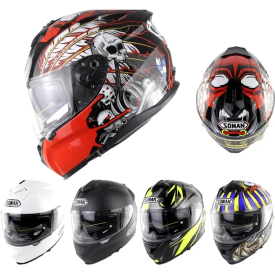 New Racing Helmet Outdoor Riding Reflective Strip Double Lens Motorcycle Helmet DOT Safety Helmet