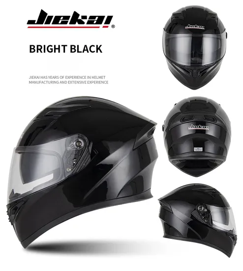 Factory Price Newly Designed ABS Motorcycle Helmet Full Face Helmet Jk316 Bright Black with DOT and ECE Certifications
