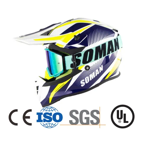 Motorcycle Cross Country Helmet Helmet Speed Down Cross Country Helmet with Sm13 Cross Country Goggles DOT