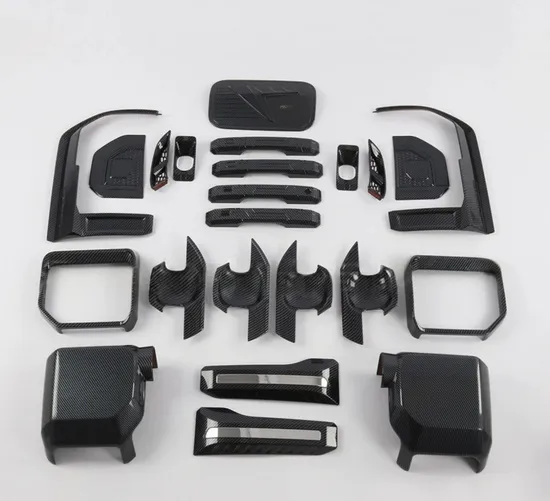 Carbon Fiber Car Body Trim Lamp Covers for Prado LC250 2024 Onwards