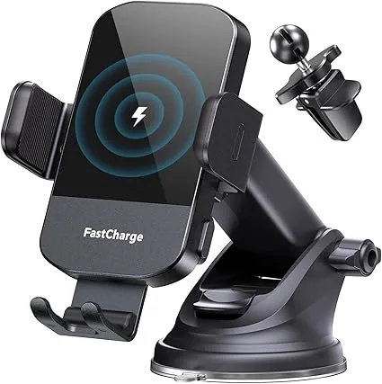 15W Wireless Car Charger: Smart Auto Clamping Phone Holder