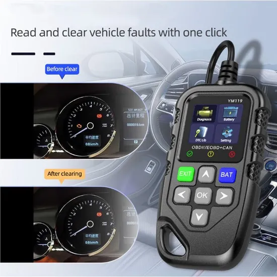 Full OBD Scanner Ym119 Engine Fault Code Check Reader with Multi-Languages System
