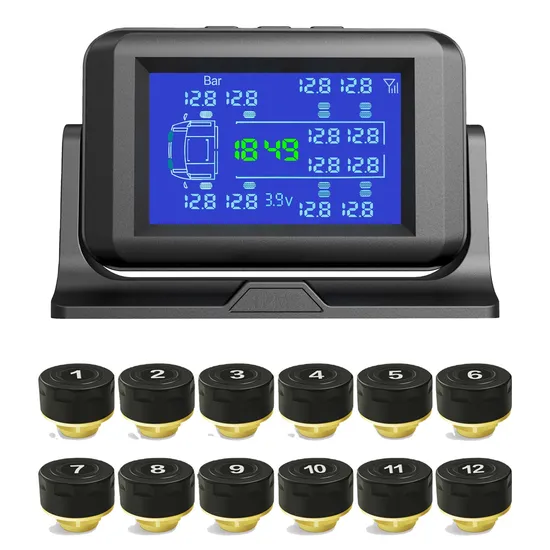 High Precision Real Time Tire Pressure Monitoring System 6-24 Wheels Truck TPMS External Sensor Internal