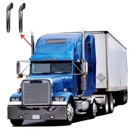 Customized 4′ ′ Polished Stainless Steel Curved Exhaust Stack Pipe for Freightliner Cascadia