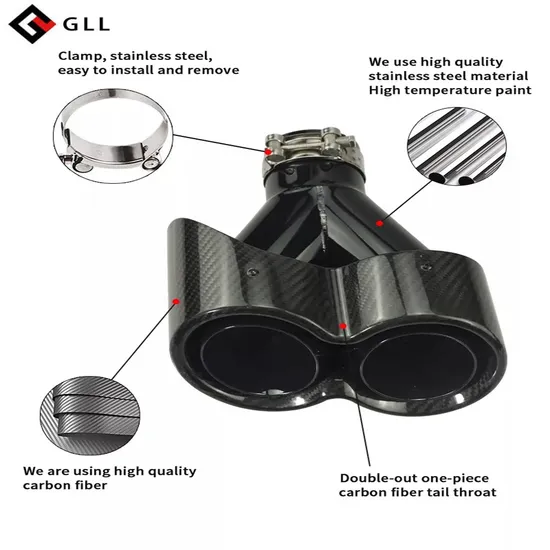 Factory Universal Modification Auto Parts Exhaust Tip Carbon Fiber Exhaust Tail Pipe