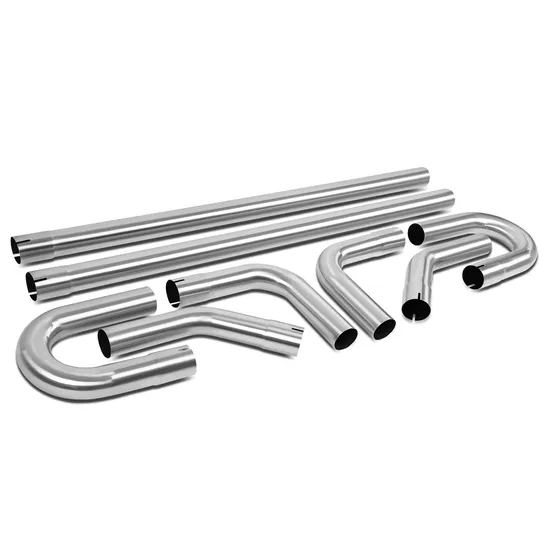 DIY Custom 8 PCS 2.5 Inches Stainless Steel Tubing Mandrel Bend Pipe Straight U Bend Exhaust Kit